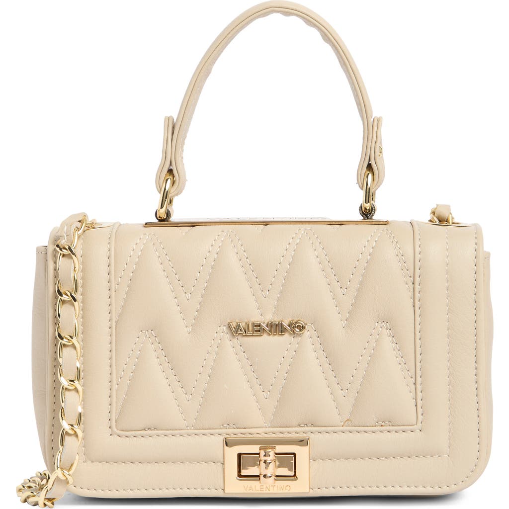 Valentino By Mario Valentino Beatriz Quilted Leather Top Handle Bag In White