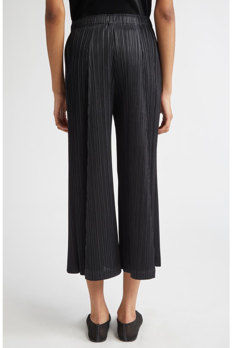 Thicker Bottoms 1 Pleated High Waist Crop Pants, Alternate, color, BLACK