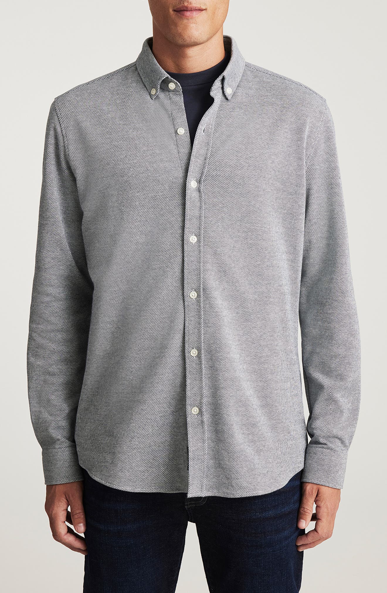 Total Cotton Blend Button-Up Shirt