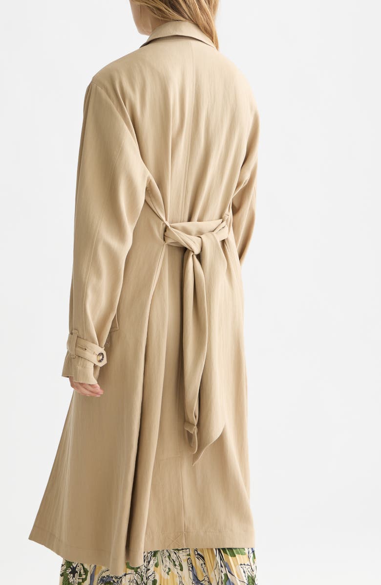 Scotch & Soda Flowy Trench Coat, Alternate, color, Travertine