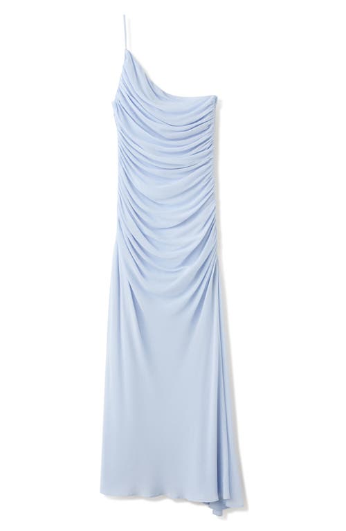 MANGO Asymmetric Ruched Dress in Sky Blue at Nordstrom, Size 4
