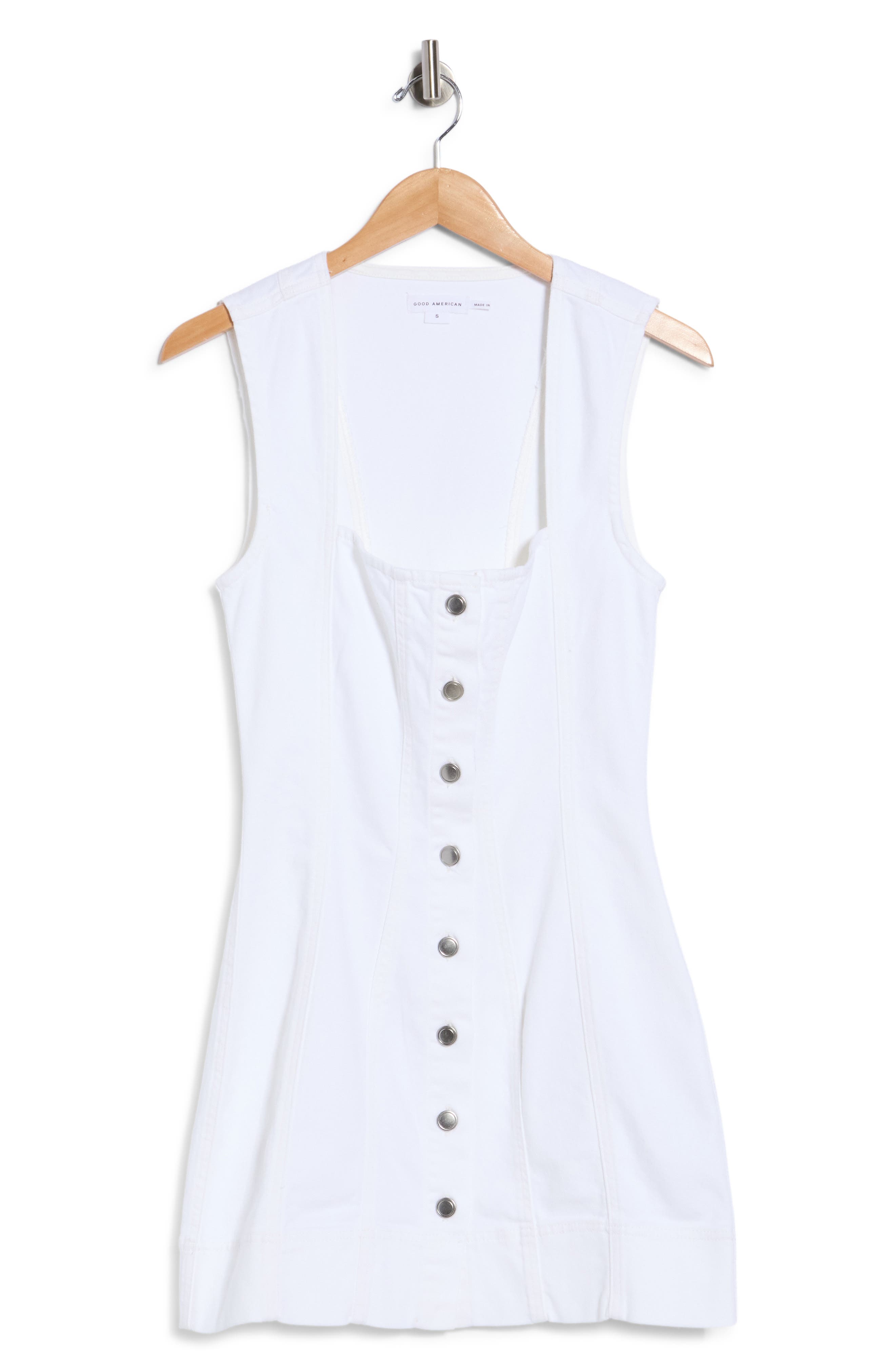 Good American Button Front Denim Minidress