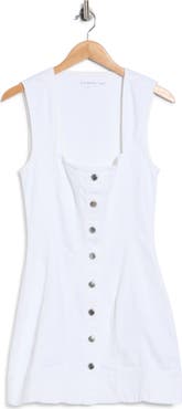 Good American Button Front Denim Minidress