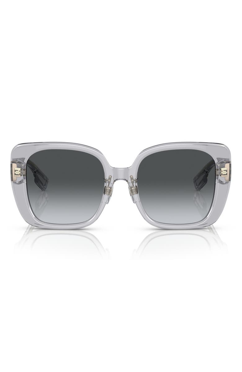 Burberry 54mm Square Polarized Sunglasses, Main, color, Grey