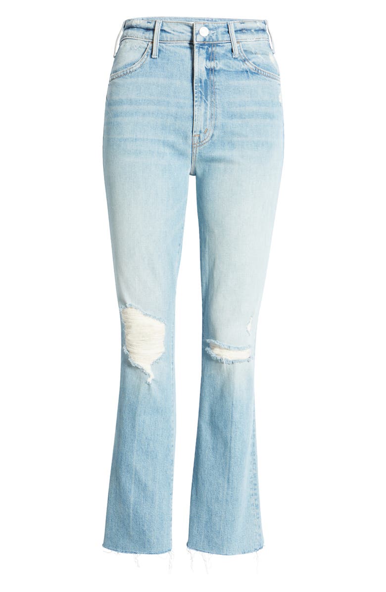 MOTHER The Hustler High Waist Fray Ankle Flare Jeans, Alternate, color, Ropes End
