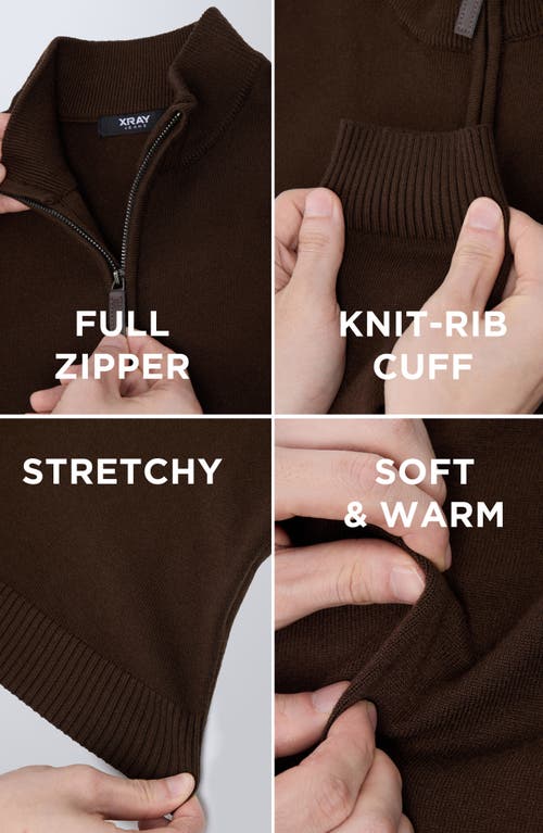 X-ray Xray Kids' Full Zip Cardigan Sweater In Brown