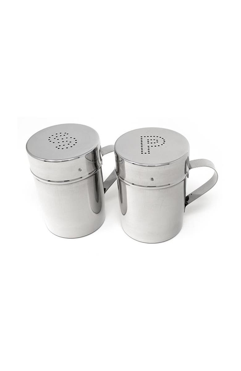 Norpro Stainless Steel Salt and Pepper Shaker Set with Covers, Main, color, Silver