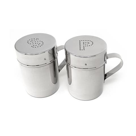 Stainless Steel Salt and Pepper Shaker Set with Covers