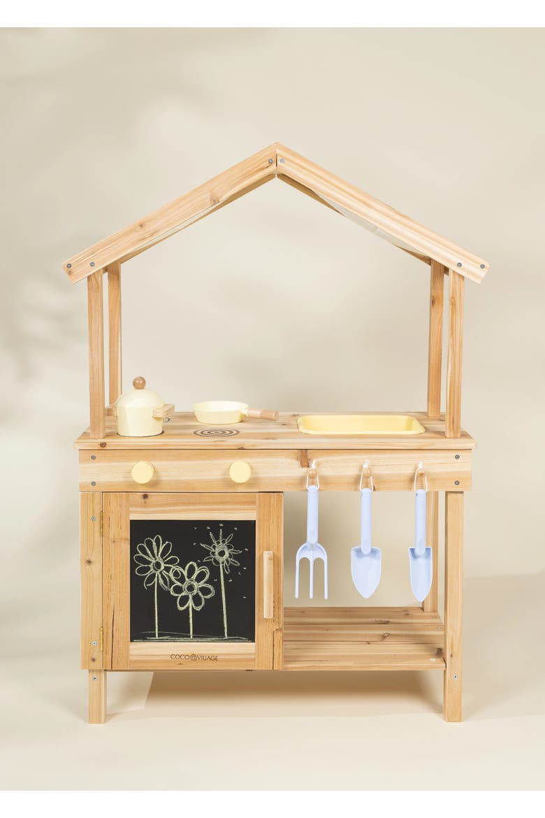 Wooden Outdoor Play Kitchen, Alternate, color, Multicolor