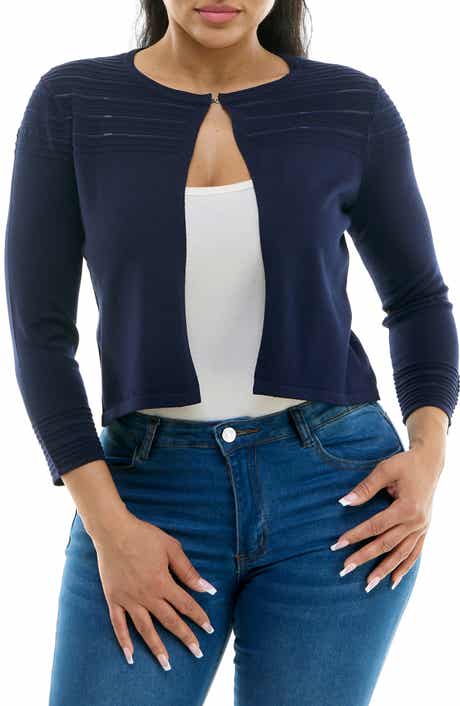Sheer Stripe Knit Bolero