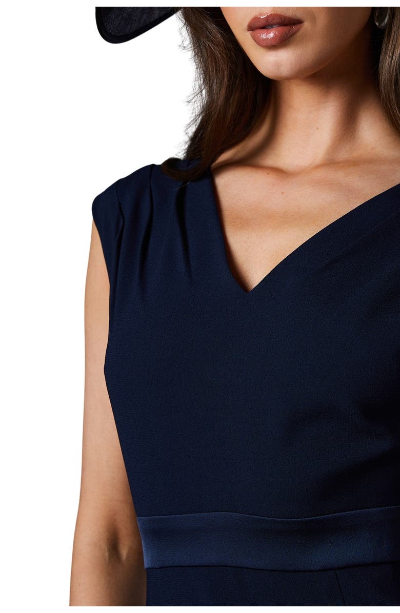 Coast Satin Back Crepe Peplum Dress, Alternate, color, Navy