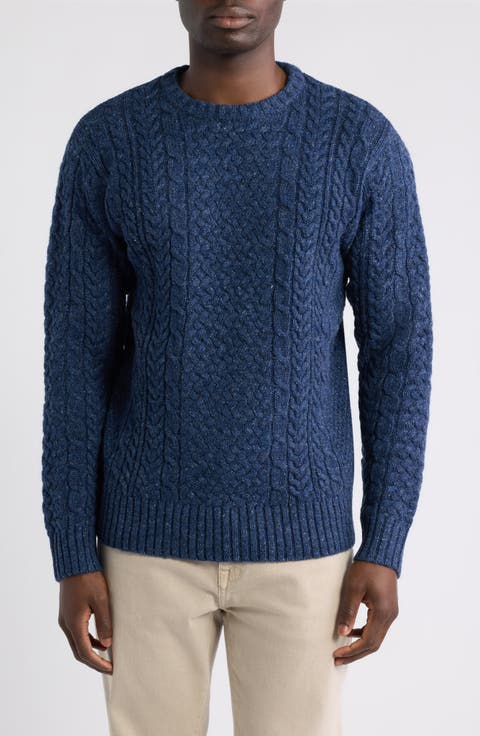 Wool Fisherman Crewneck Sweater
