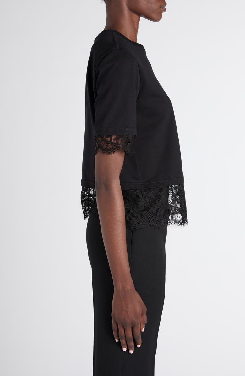 McQueen Lace Layer T-Shirt, Alternate, color, Black