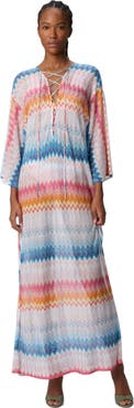 Missoni Long Cover-up In Zigzag Lamé Viscose Blend