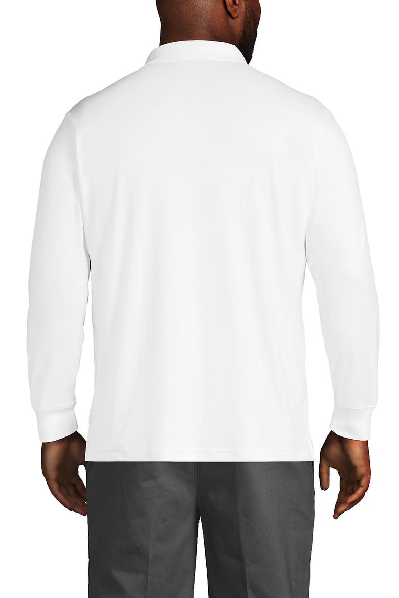 Long Sleeve Cotton Supima Polo Shirt with Pocket, Alternate, color, Soft Canvas Heather
