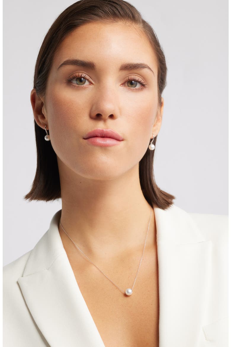 Akoya Pearl Necklace, Alternate, color, WHITE- 14K WHITE GOLD