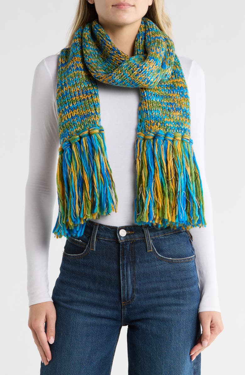 Kate Spade New York space dye marl scarf, Main, color, Bright Cerulean Mu