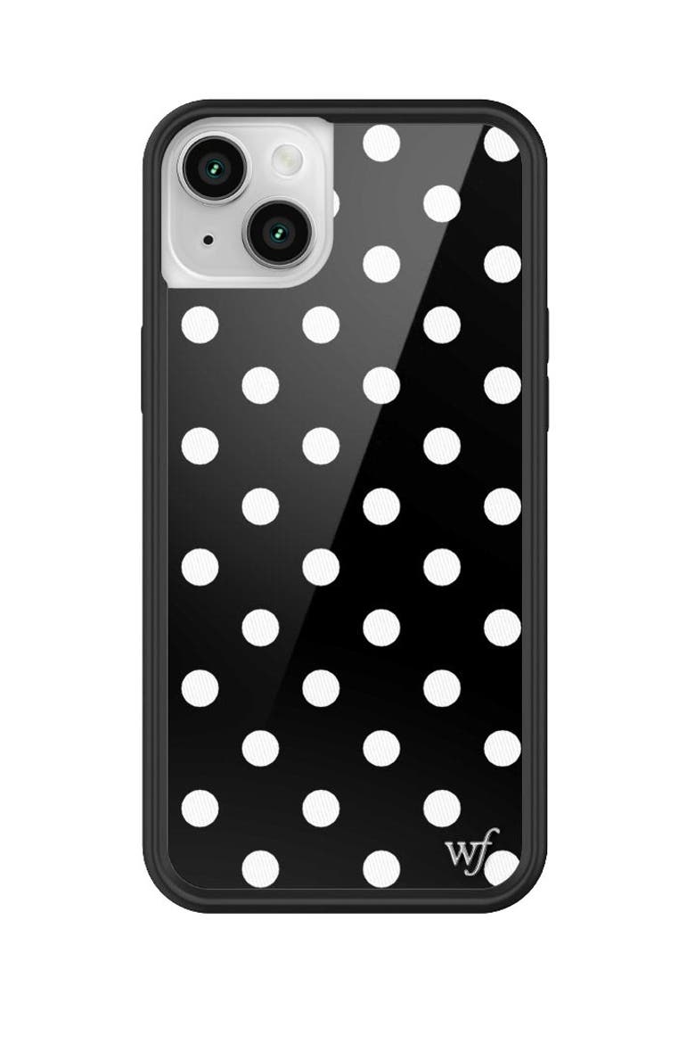 Polka Dot | Black and White iPhone Case, Alternate, color, Black