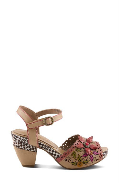 L'artiste By Spring Step Miabella Ankle Strap Platform Sandal In Beige Multi
