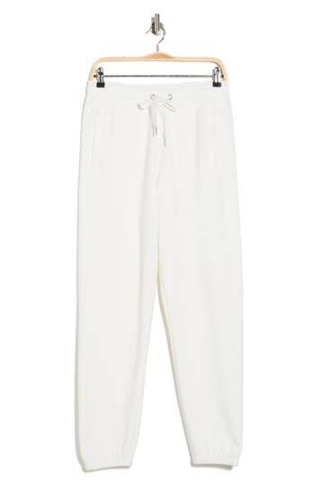 Calvin Klein Performance High Waist Relaxed Cotton Blend Sweatpants In White