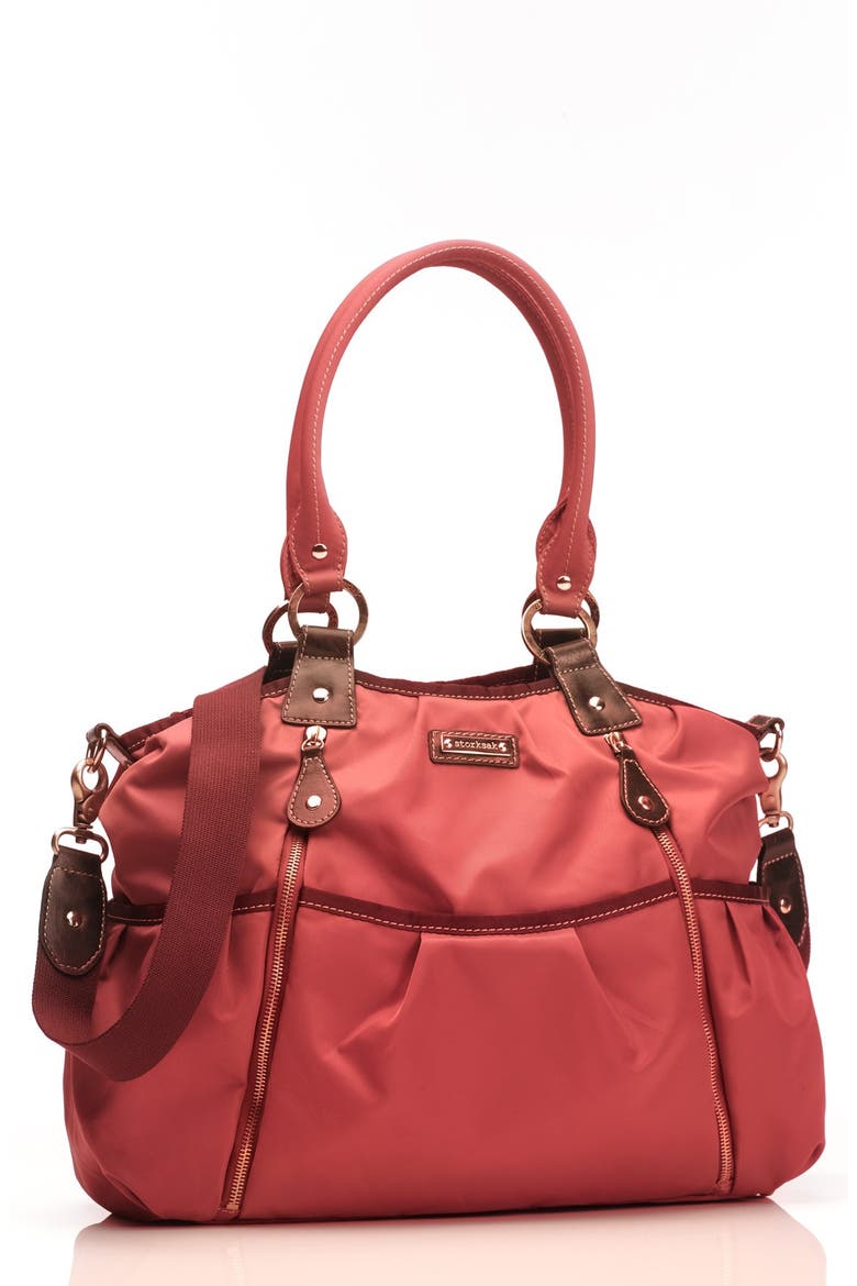 'Olivia' Nylon Diaper Bag, Main, color, BERRY