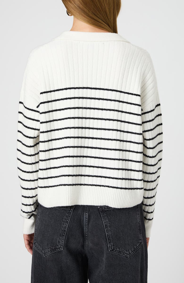 French Connection Vhari Stripe Rib Johnny Collar Sweater, Alternate, color,