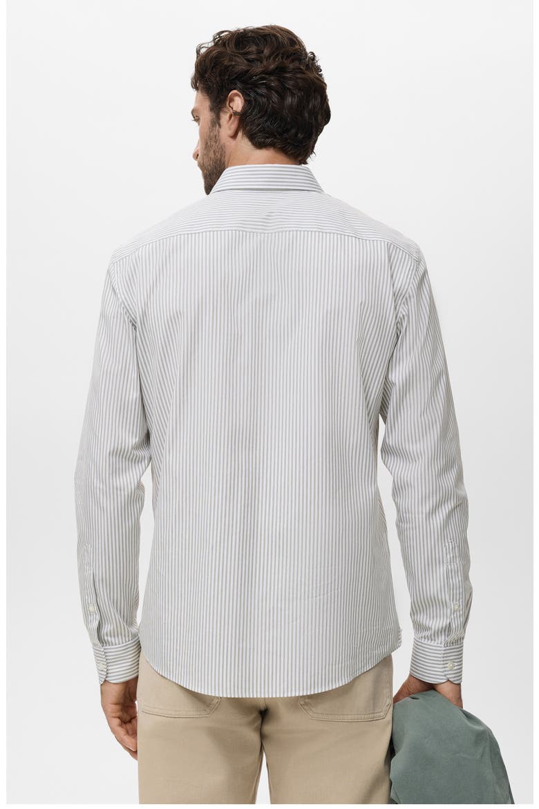 Regular Fit Stripe Cotton Button-Up Shirt, Alternate, color, KHAKI