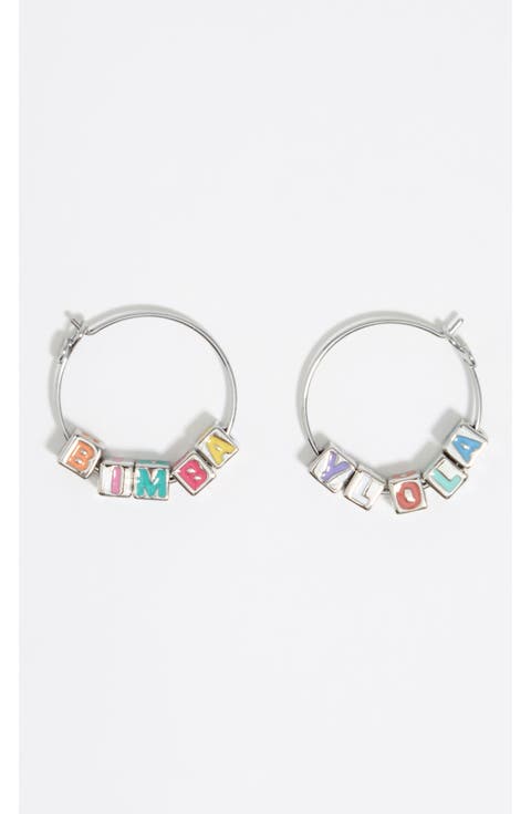 Dice logo hoop earrings