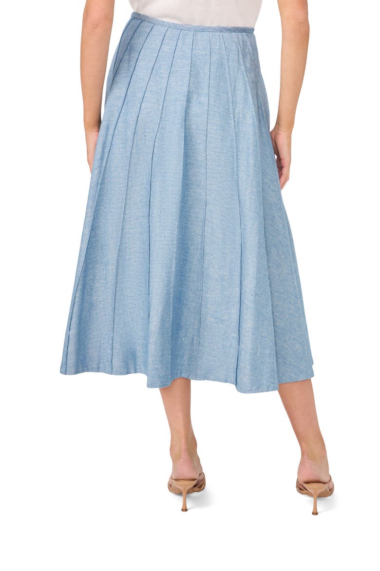 Pintuck Panel Midi Skirt, Alternate, color, MEDIUM CHAMBRAY