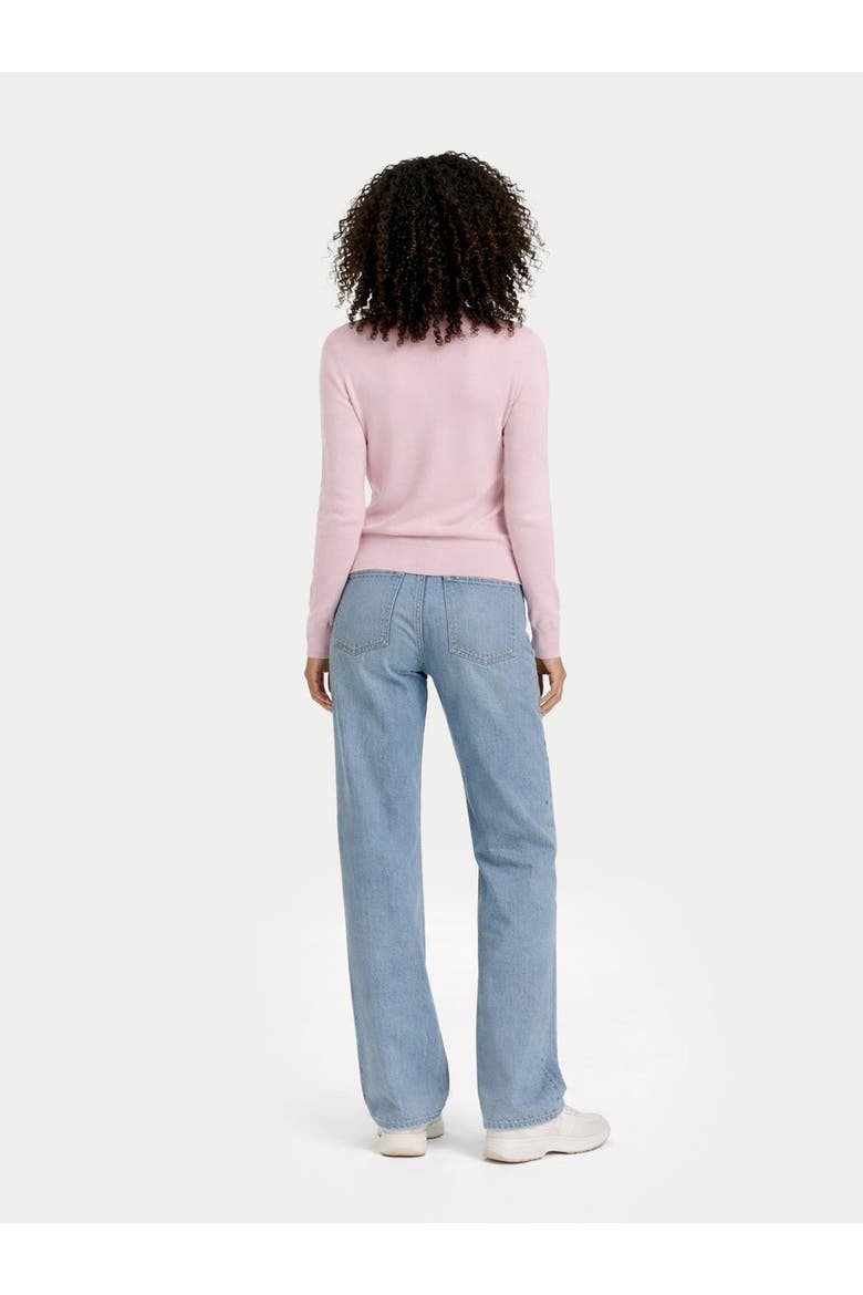 Timeless Cashmere Mock Neck Sweater, Alternate, color, almond blossom
