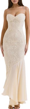 HOUSE OF CB Felicia Lace Inset Mermaid Gown