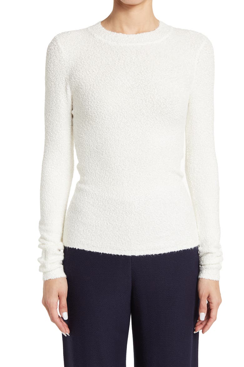 Boucle Crewneck Pullover Sweater, Main, color, ECRU