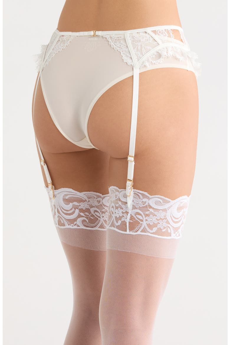 Beloved Lace Garter Belt, Alternate, color, WHITE