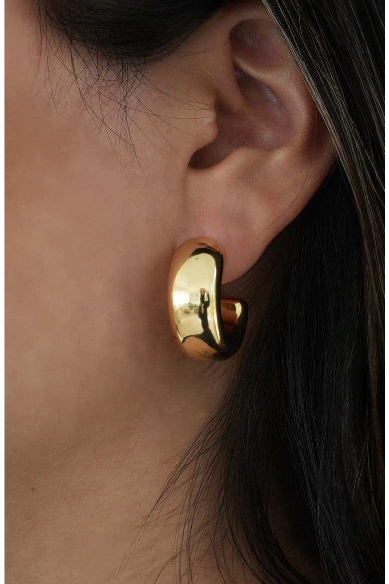 Huggie Hoop Earrings, Alternate, color, GOLD