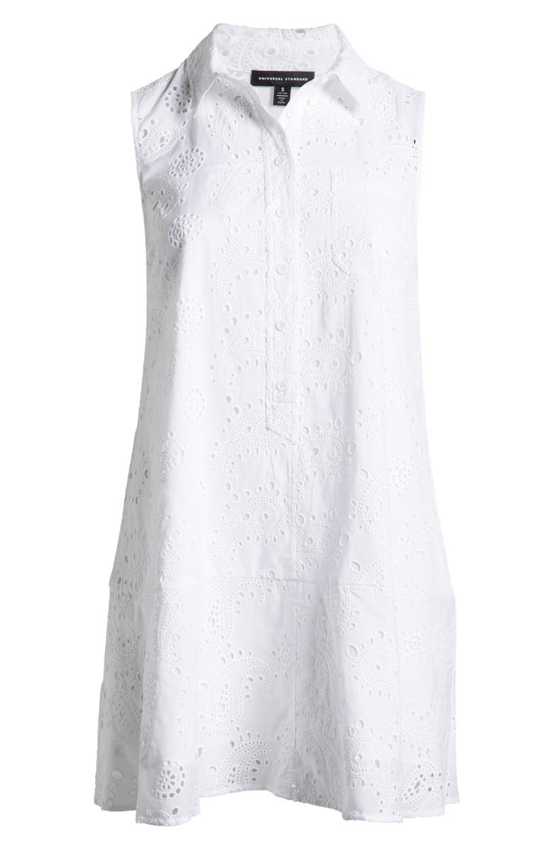 Universal Standard Cotton Eyelet Sleeveless Shirtdress, Alternate, color, White
