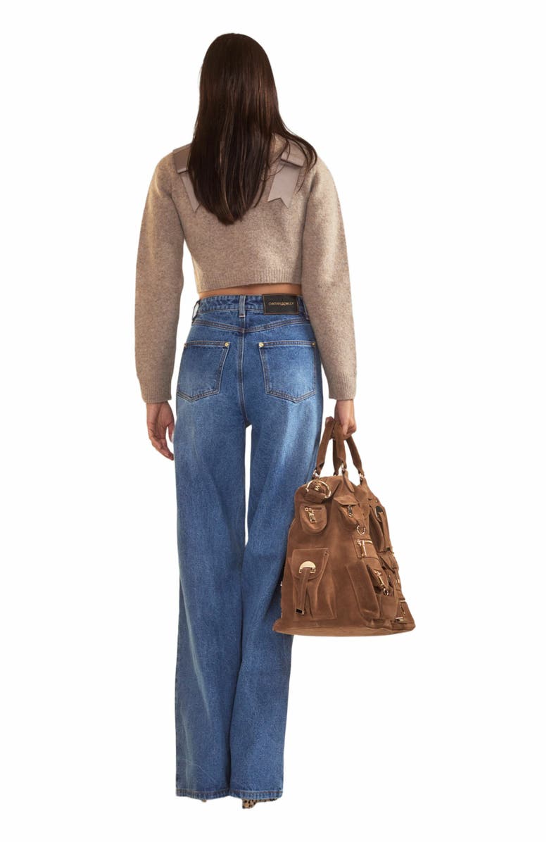 Cynthia Rowley Ivy Cropped Wool Cardigan, Alternate, color,