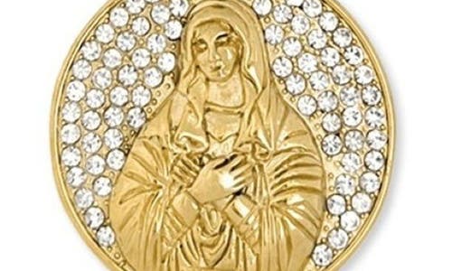 American Exchange Pavé Virgin Mary Pendant Necklace In Gold/silver