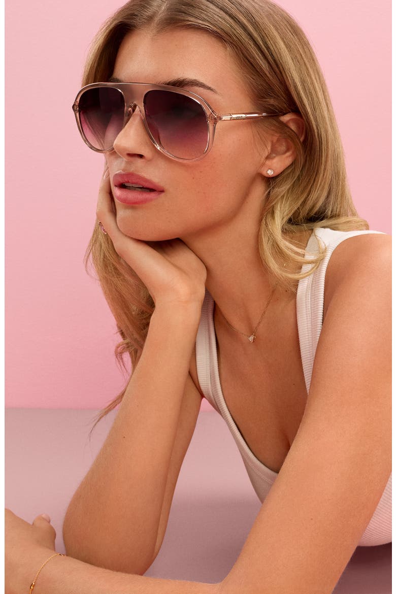 Chart Topper 54mm Aviator Sunglasses, Alternate, color, DOE/ ROUGE GLOW