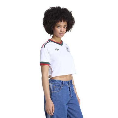 Women's adidas  White Mexico National Team 2026 Away Replica Cropped Jersey