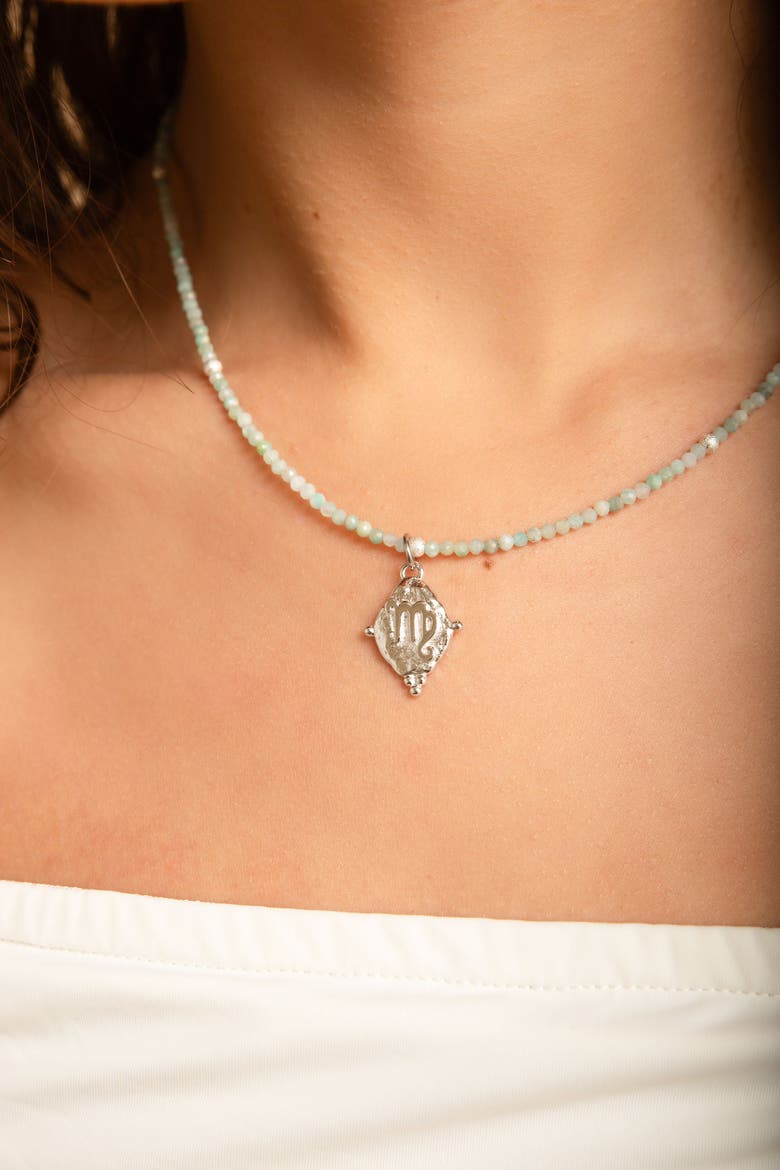 Virgo Zodiac Choker Necklace, Alternate, color, White