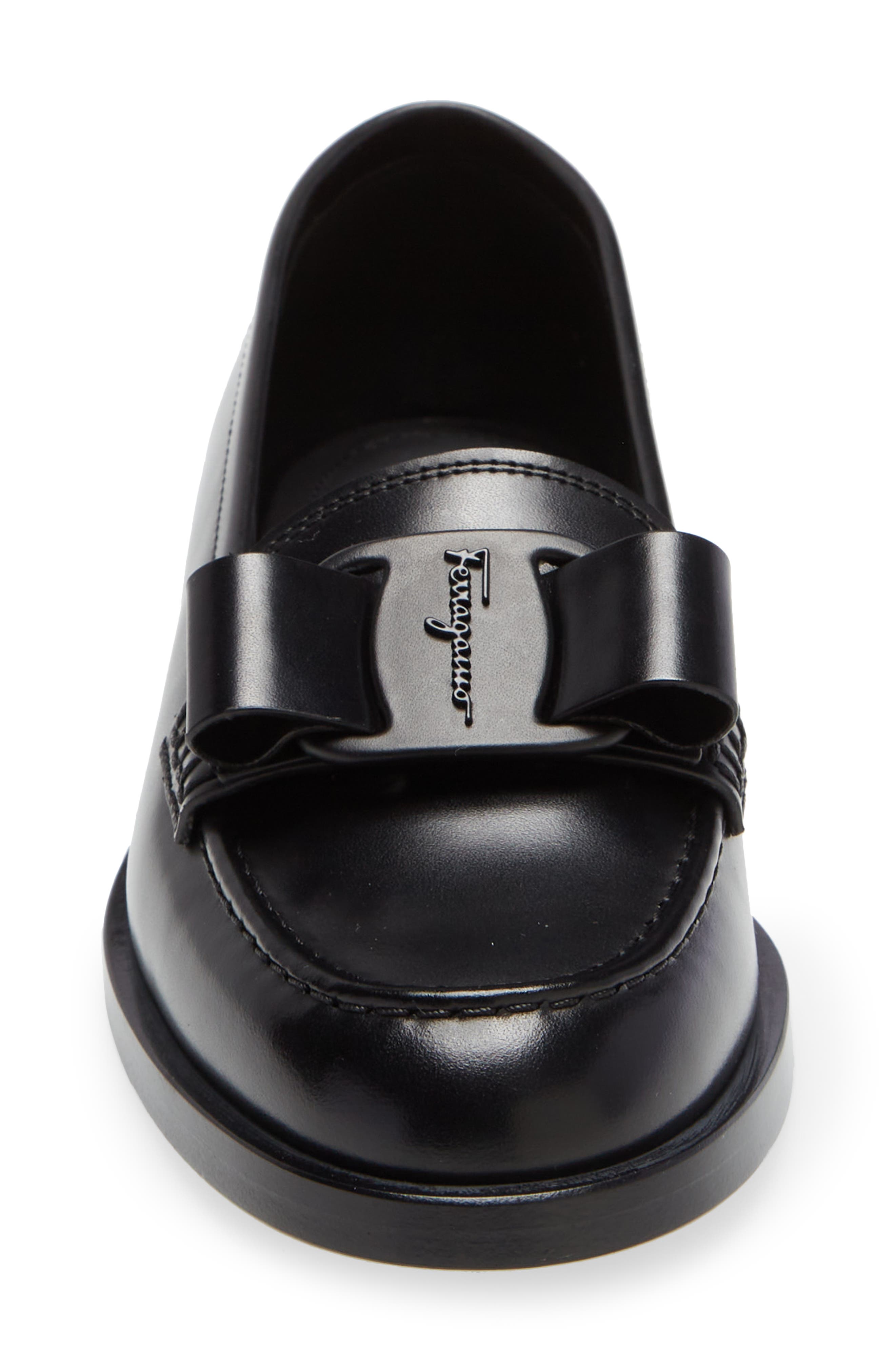 FERRAGAMO Vivaldo Bow Loafer, Alternate, color, 