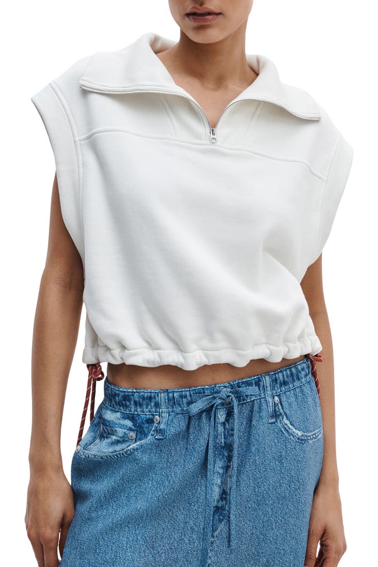 Vintage Terry Half Zip Muscle Sweatshirt, Main, color, CREAM