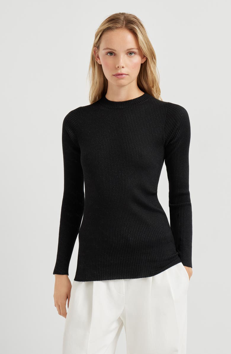 Brunello Cucinelli Lightweight sweater, Alternate, color, Black