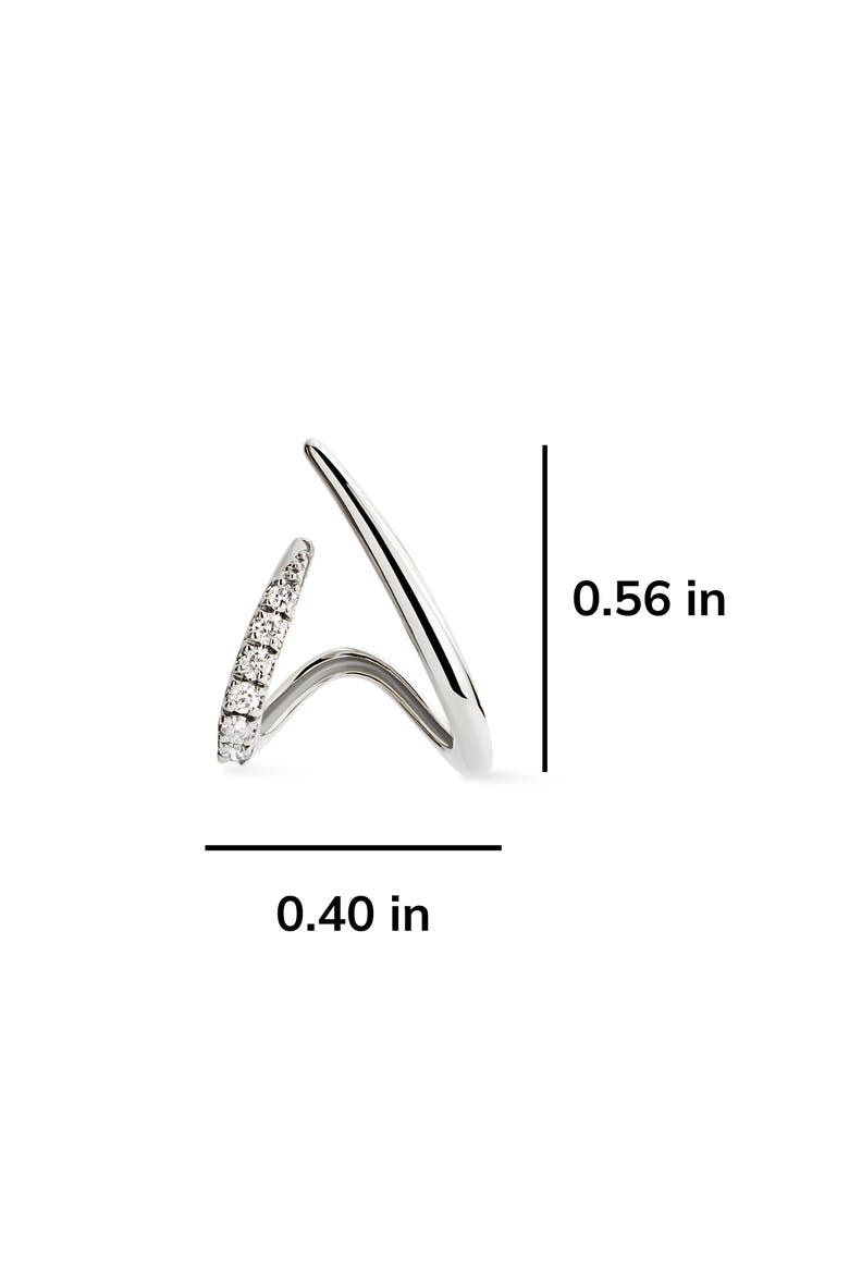 Solid White Gold - Diamond Aurora Huggie Studs, Alternate, color, Silver