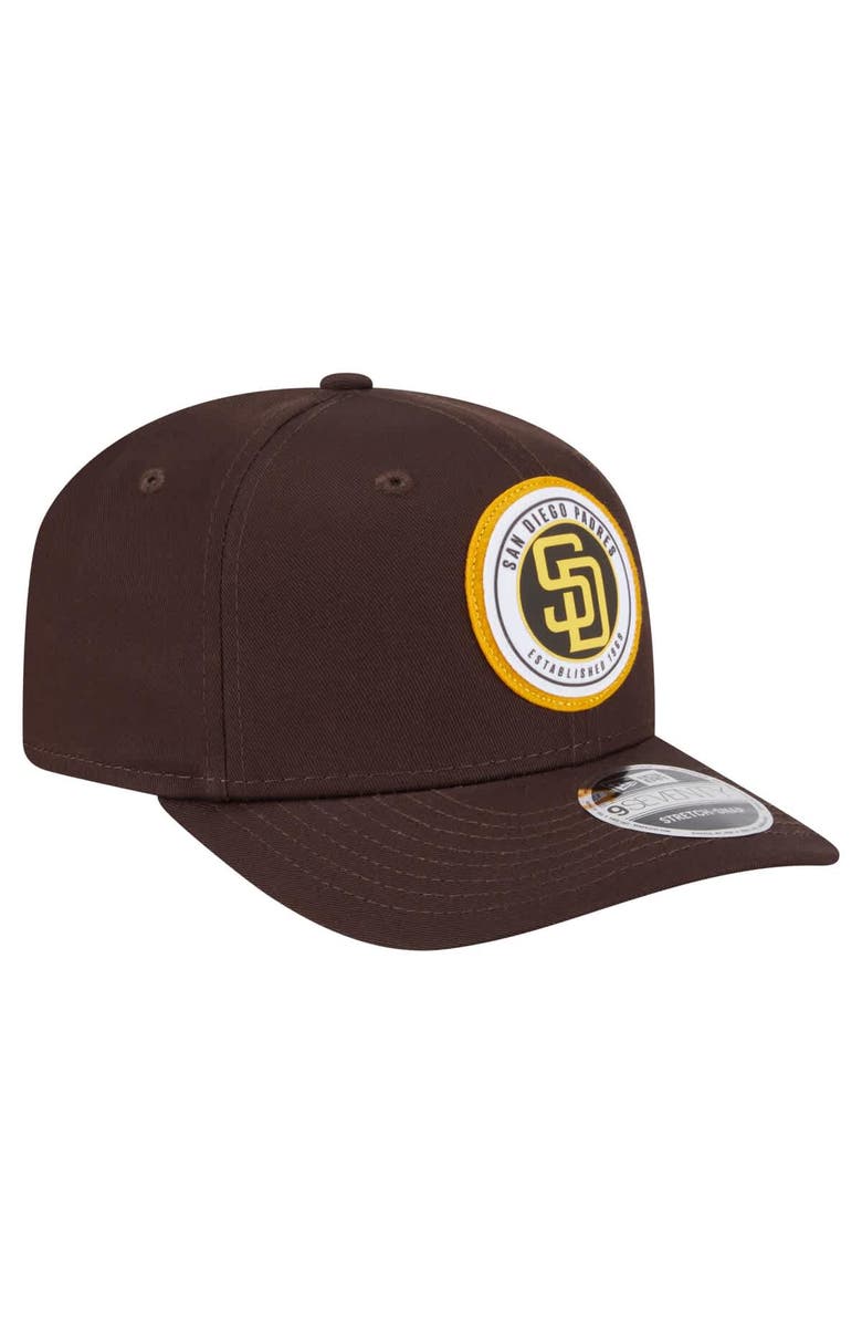 New Era Men's New Era Brown San Diego Padres Circle Patch 9SEVENTY Stretch-Snap Hat, Alternate, color, Brown