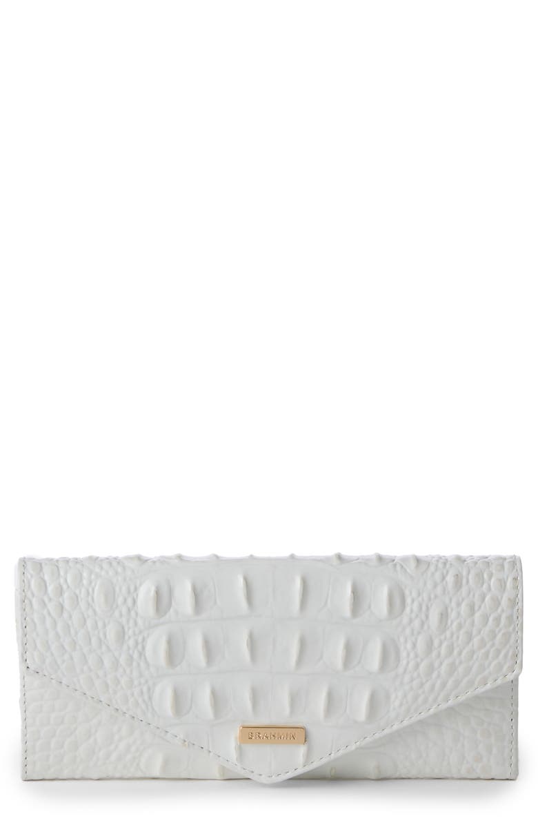 Brahmin Veronica Croc Embossed Leather Wallet, Main, color, 