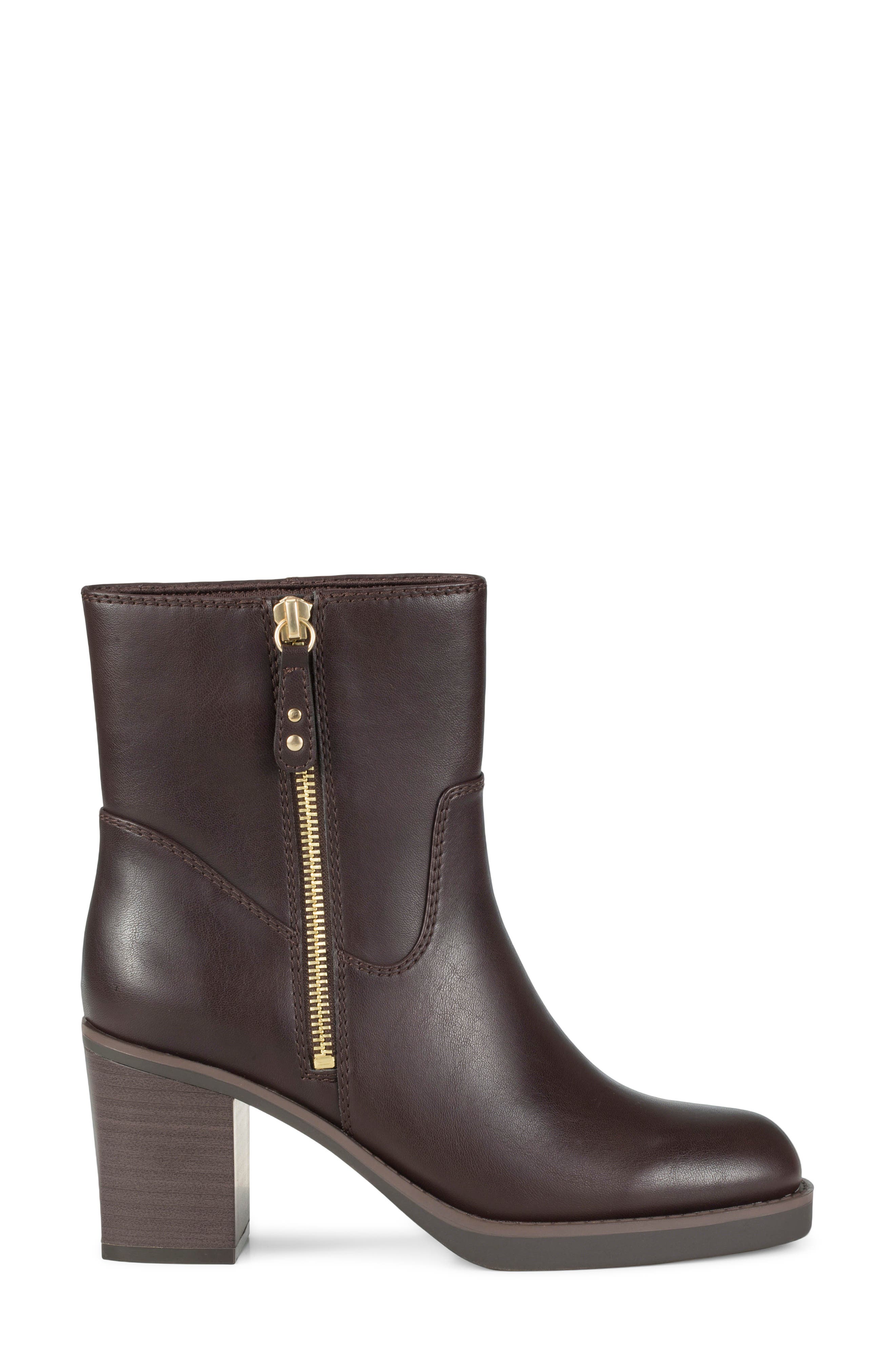Gretta Block Heel Bootie, Alternate, color, DARK BROWN