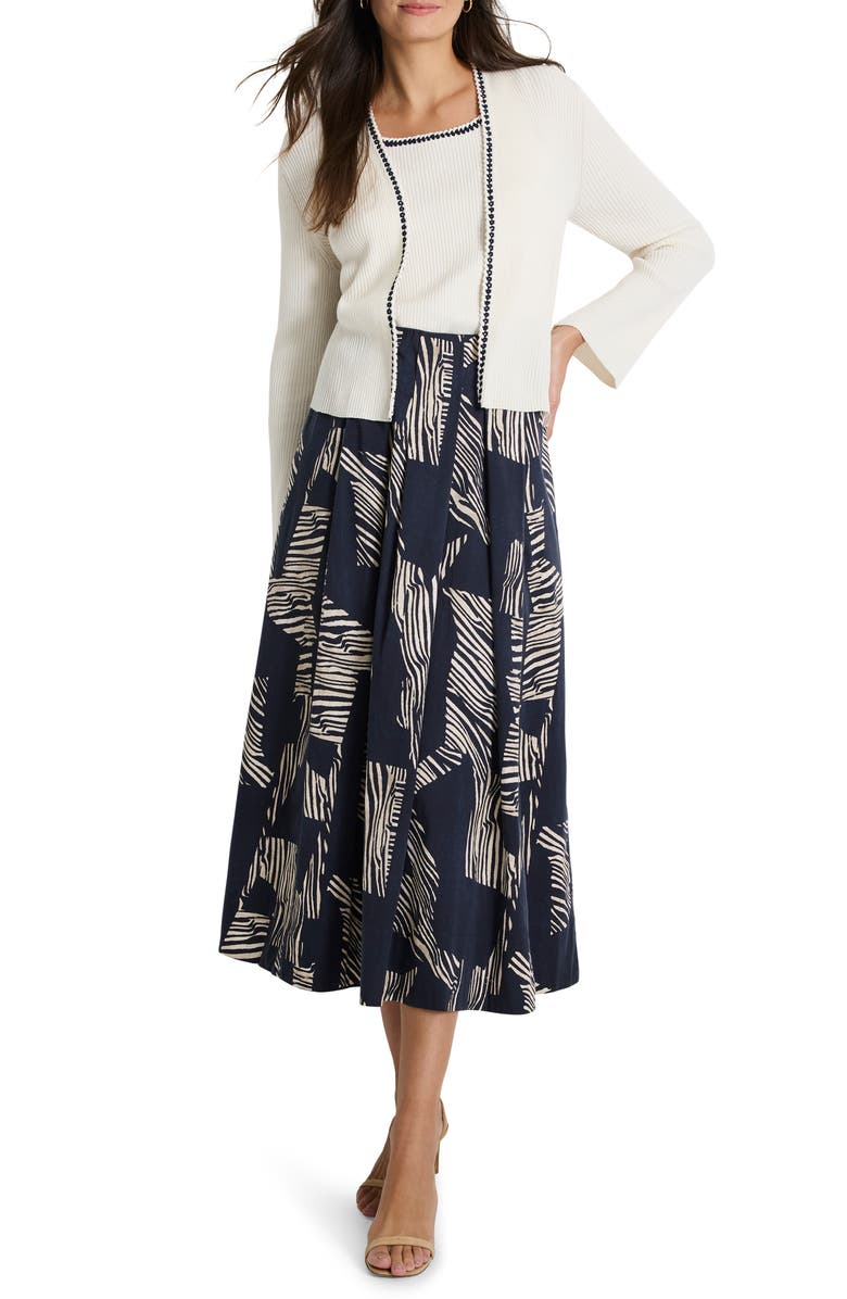 NIC+ZOE Trim Rib Cardigan, Alternate, color, Classic Cream