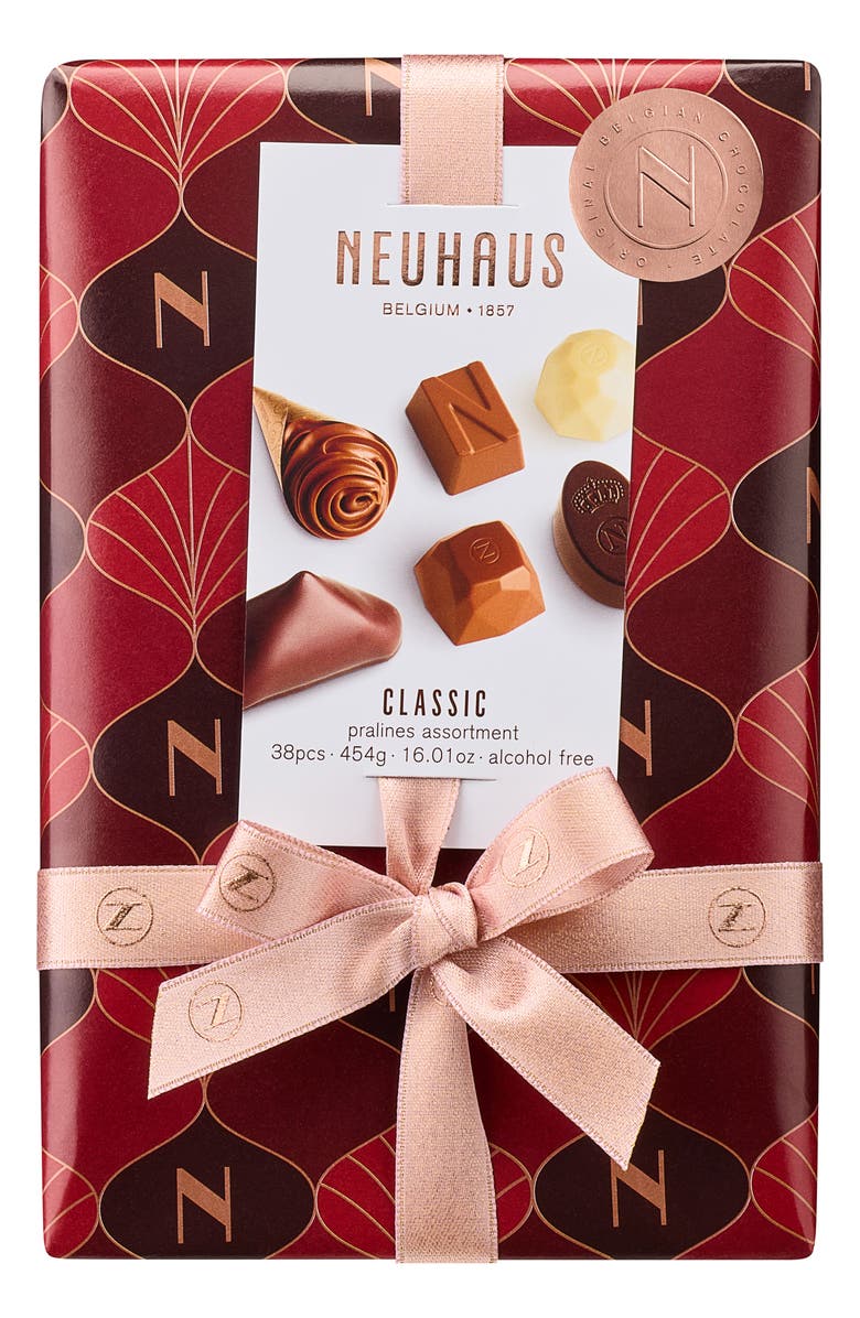NEUHAUS Ballotin Classic Holidays 38-Piece Chocolate Praline Box, Main, color, Red