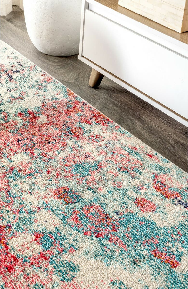 JONATHAN Y Contemporary POP Modern Abstract Area Rug, Alternate, color, Blue/Red